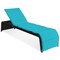 Patio Rattan Lounge Adjustable Back Chair Chaise Recliner with Cushioned